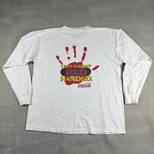 Vintage 90s Coca-Cola I Got Caught Red Handed Long Sleeve T-Shirt Size XL